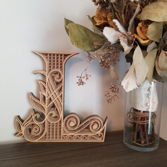 Letter A B C D E F G H I-Wood Multi-layer Monogram - Picture 12 of 16